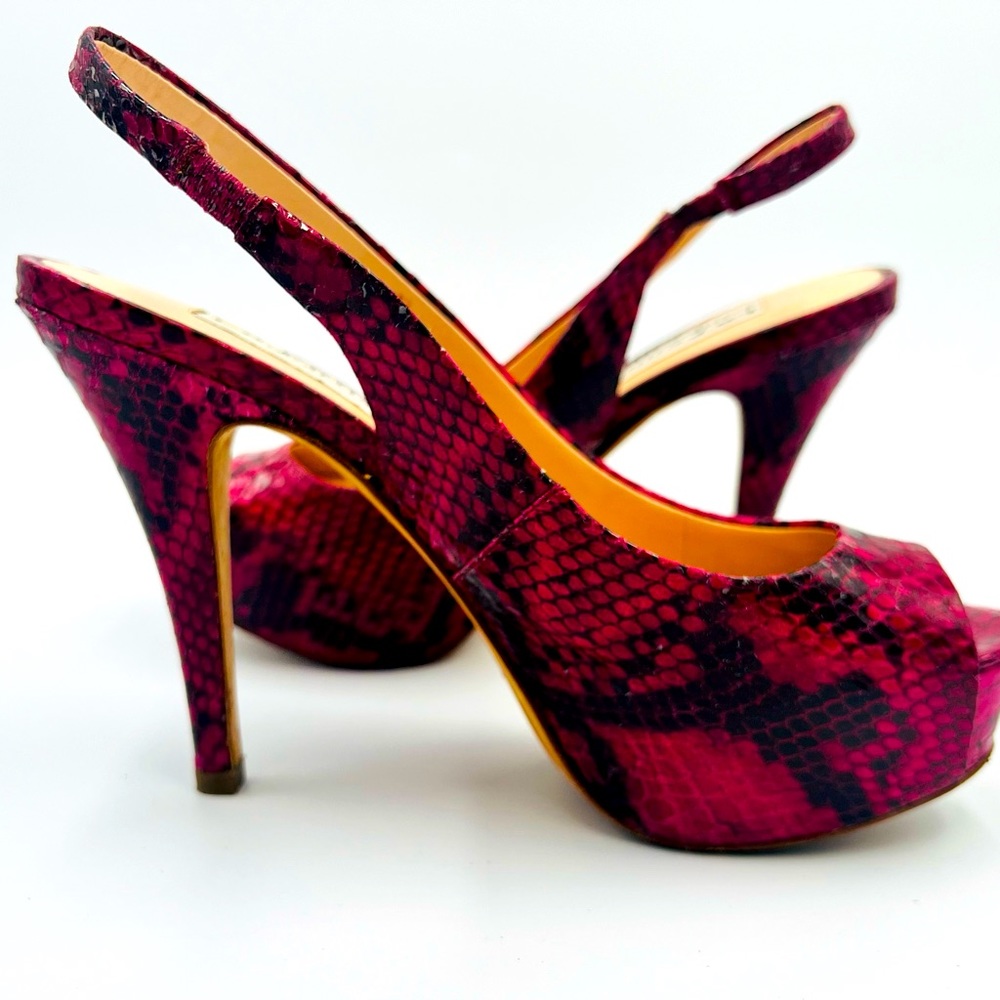 La Fenice Venezia Pink Snakeskin Heels